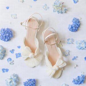 Loeffler Randall - Dahlia White Pleated Bow Heel Size 10